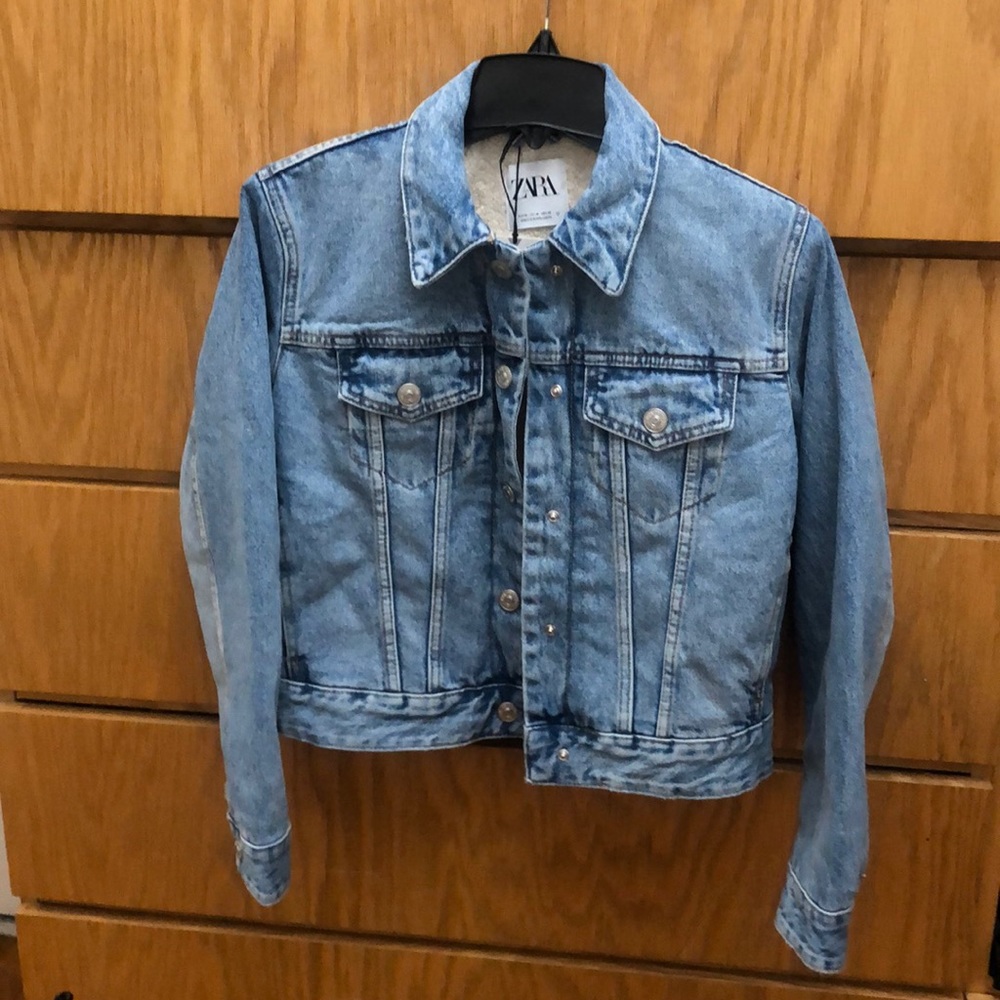 Zara Denim shearling jacket